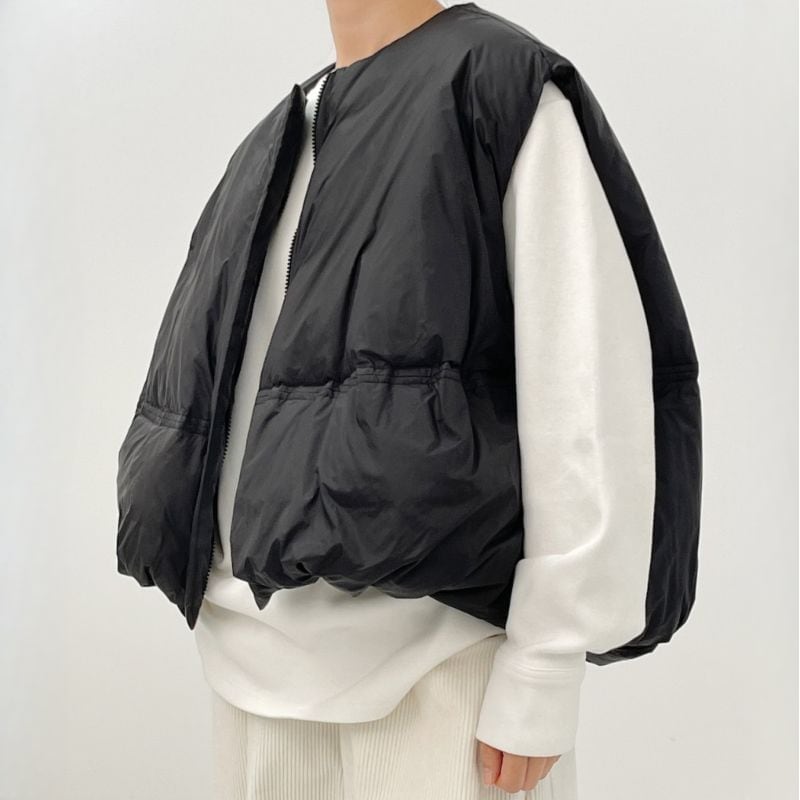 Round volume short vest 2 colors V1074