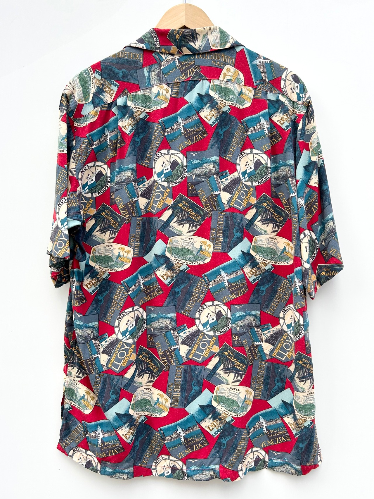 90s Ralph Lauren S/S OPEN COLLAR SHIRT Size M