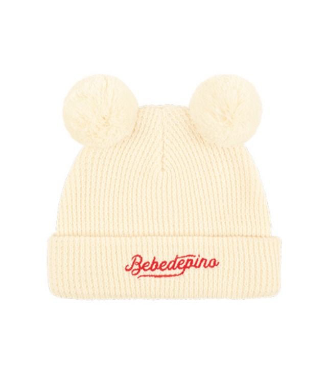 [BEBE DE PINO] Bebedepino ivory pompom ear beanie 正規品 韓国ブランド 韓国ファッション 韓国代行 韓国通販 ベベドピノ bebedepino 日本 店舗 韓国 子供服