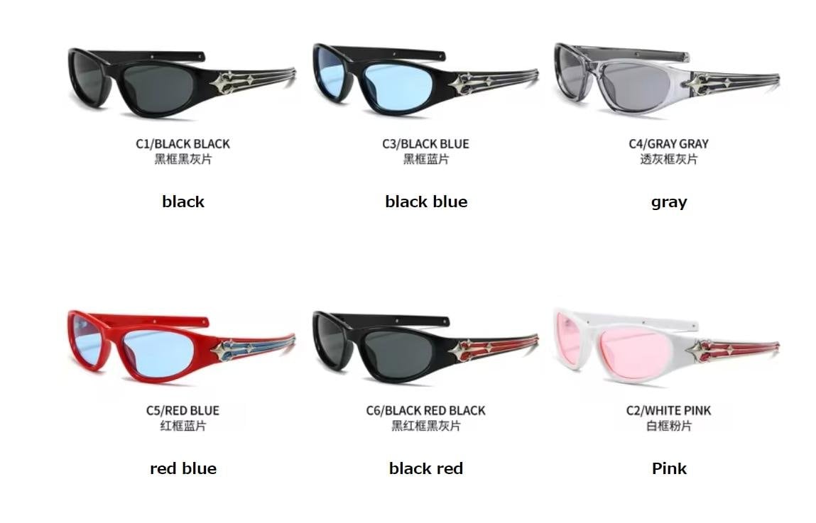 Y2K ファッション パンク スポーツサングラス メンズ レディース 高級