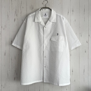 8G DOTAIR®︎ COOLMAX SUCKER OPEN COLLAR SHIRT -OFF WHITE-