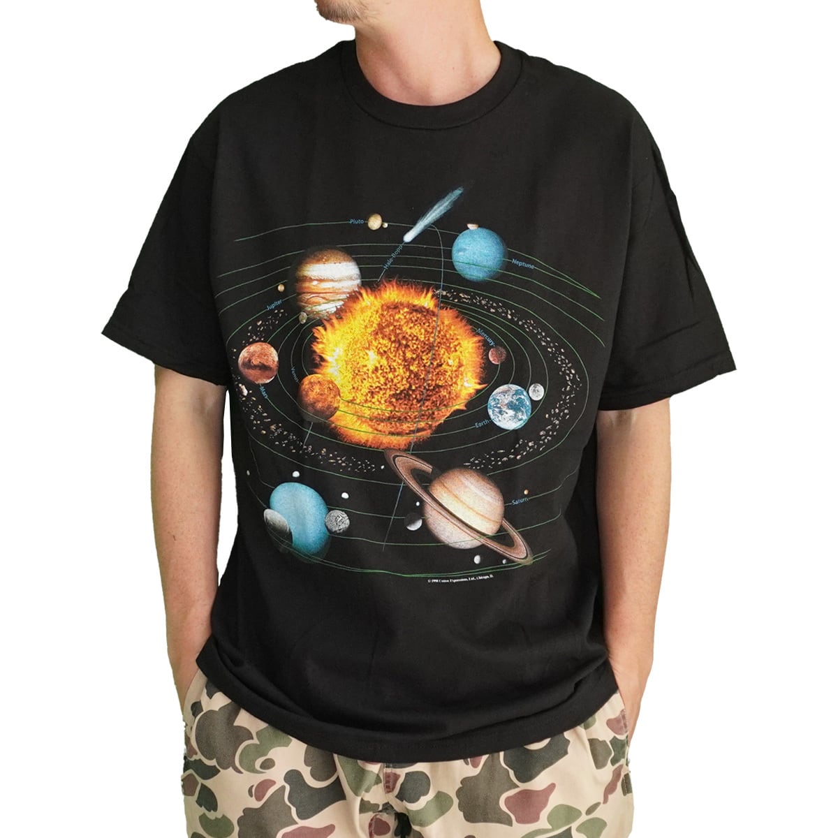 THE PLANETS Tシャツ 宇宙 グラフィック 半袖 ブラック プリントT