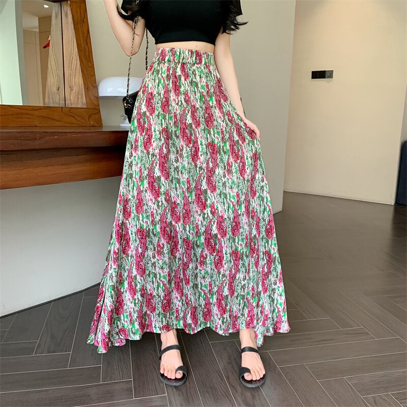 【bottoms】プリントスカート M23226