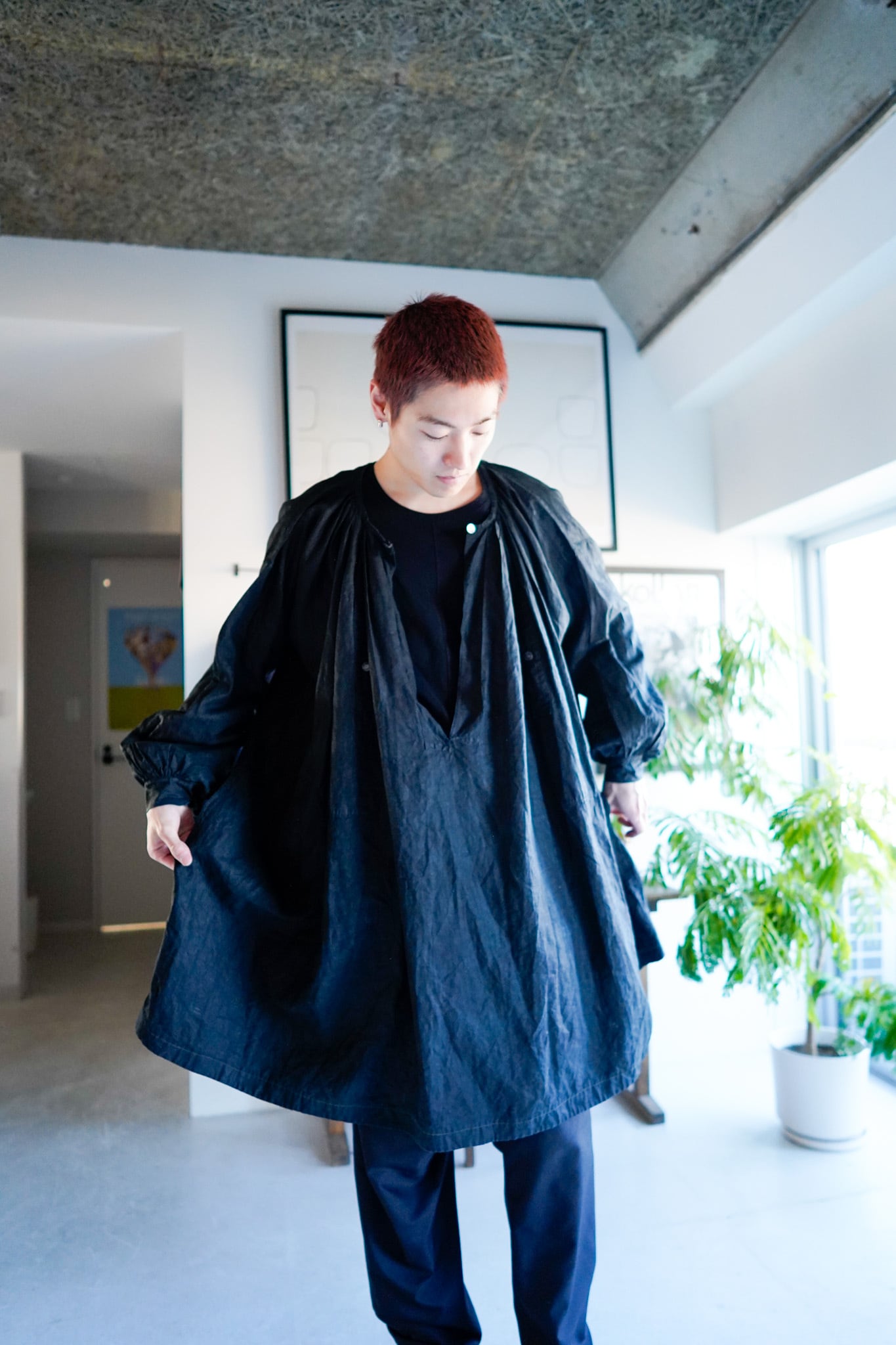 フレンチヴィンテージ ビヨード インディゴスモック 1940s 1950s 50s France Vintage Indigo Metis(Cotton Linen) F