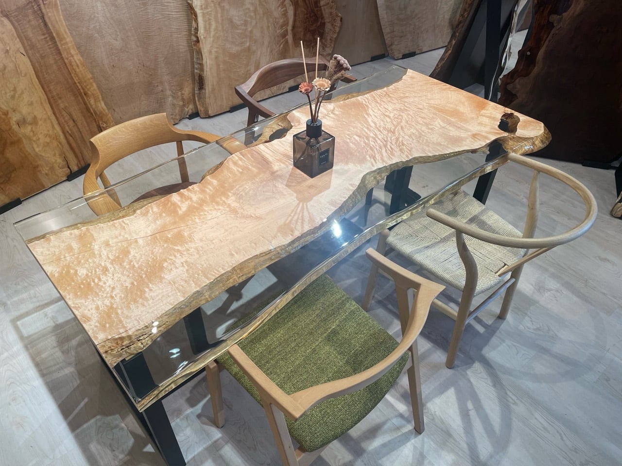 Premium】メープル_1800×850×40_青山店_テーブル天板/レジン加工 19732