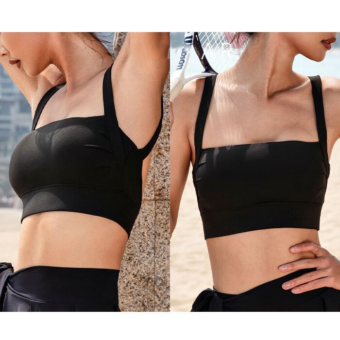 バックオーバーオープンブラトップ ブラック b71913 | ヨガウェア