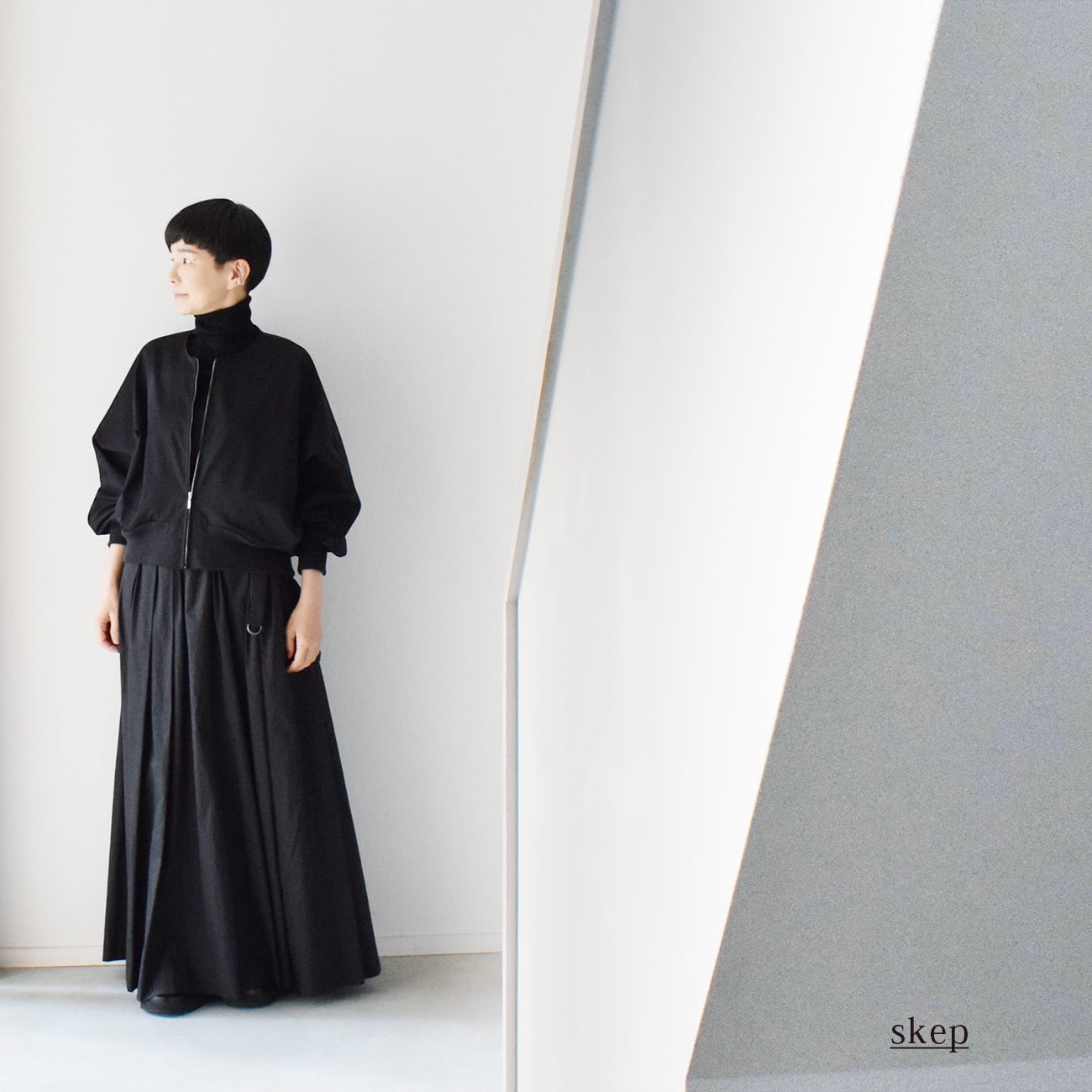 変形ショートブルゾン：黒［JK13BZBK］ | skep-online shop