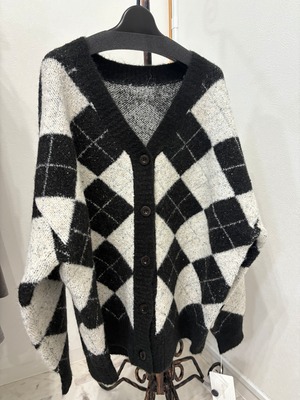 DOS DIOSAS アーガイルアルパカカーディガン D8643