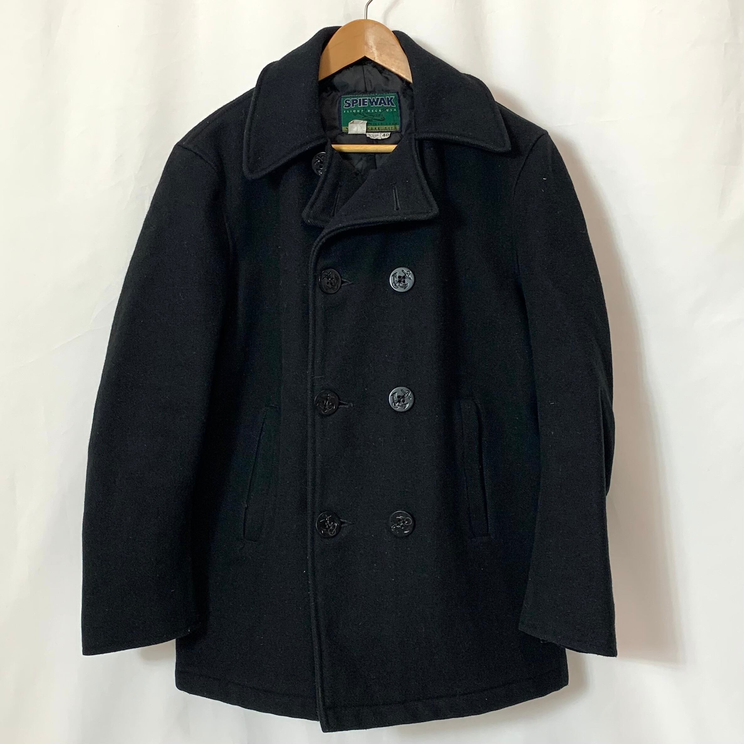 vintage old 90s SPIEWAK P-COAT MADE IN USA Golden Fleece スピワック ピーコート アメリカ製  ゴールデンフリース メンズ レディース ブラック size 40 ビンテージ ヴィンテージ