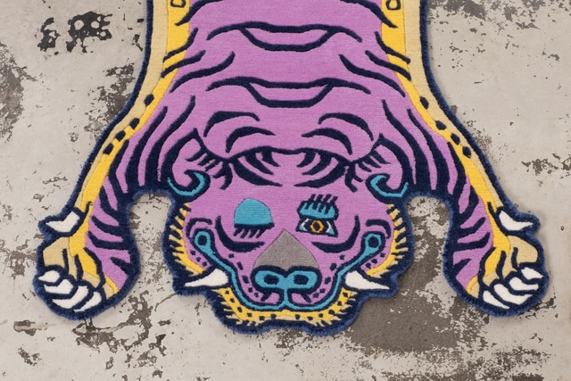 Tibetan Tiger Rug 《Sサイズ•ウール・オリジナル1•パープル413》チベタンタイガーラグ