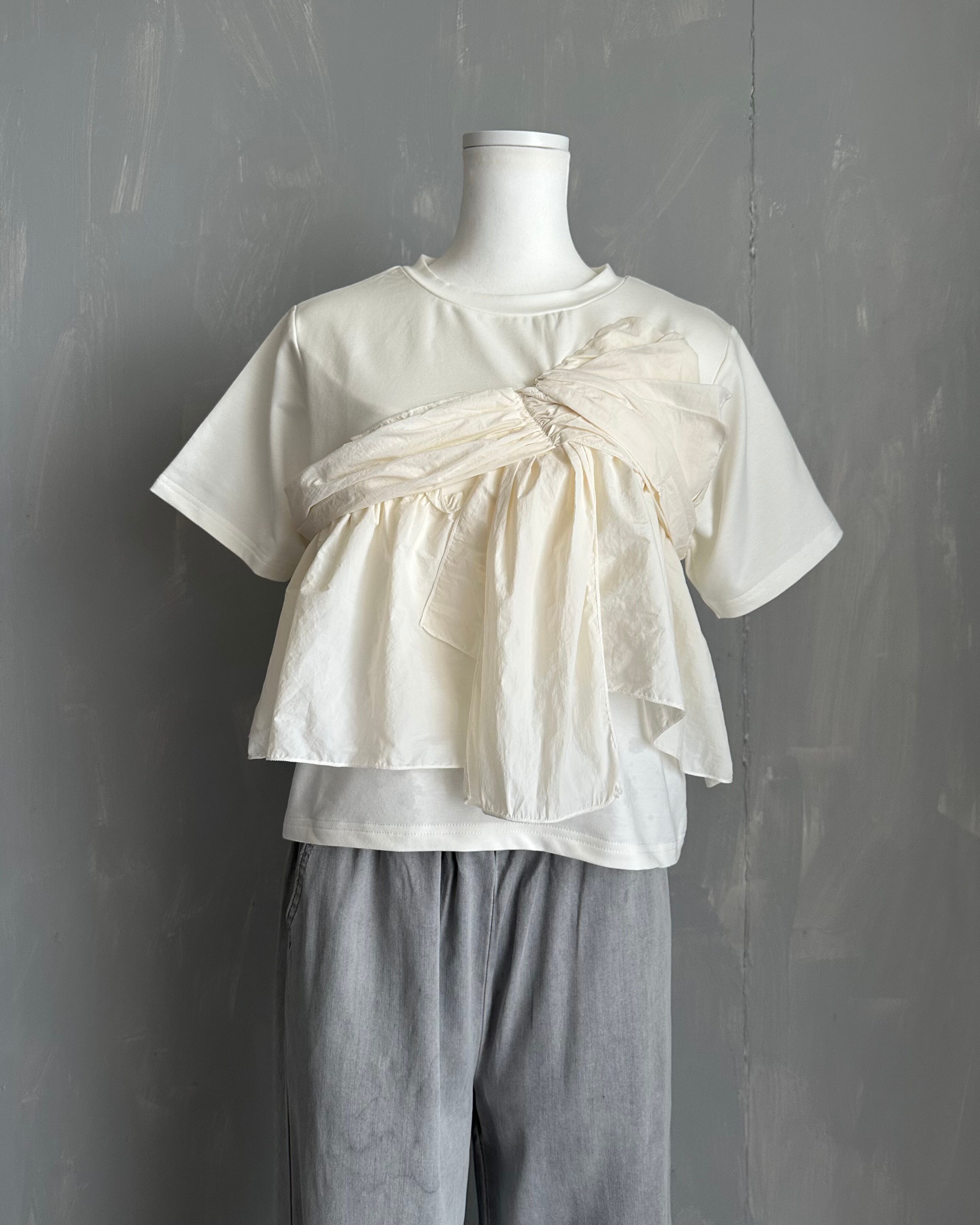 ナイロンアシメビスチェドッキングTシャツ／ホワイト | Primaras