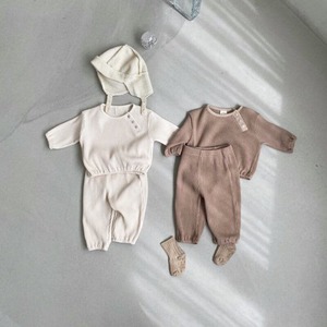【春作】ワッフルシンプルセットアップ　全2色