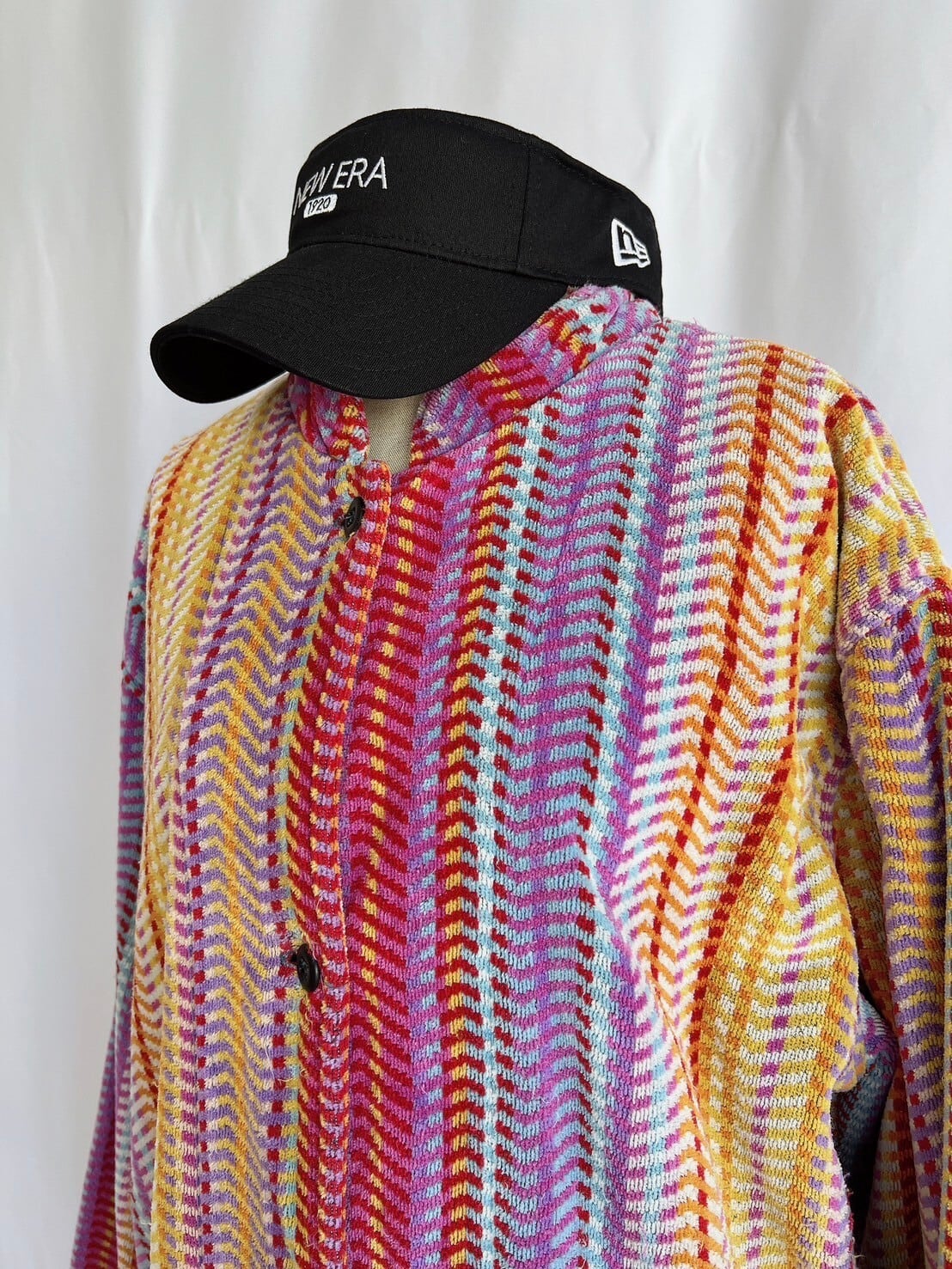 MISSONIミッソーニ イタリア製カシミヤ混ウールストライプ柄ガウンコートXL 最高級！MISSONI ミッソーニ イタリア製 中綿入りコート
