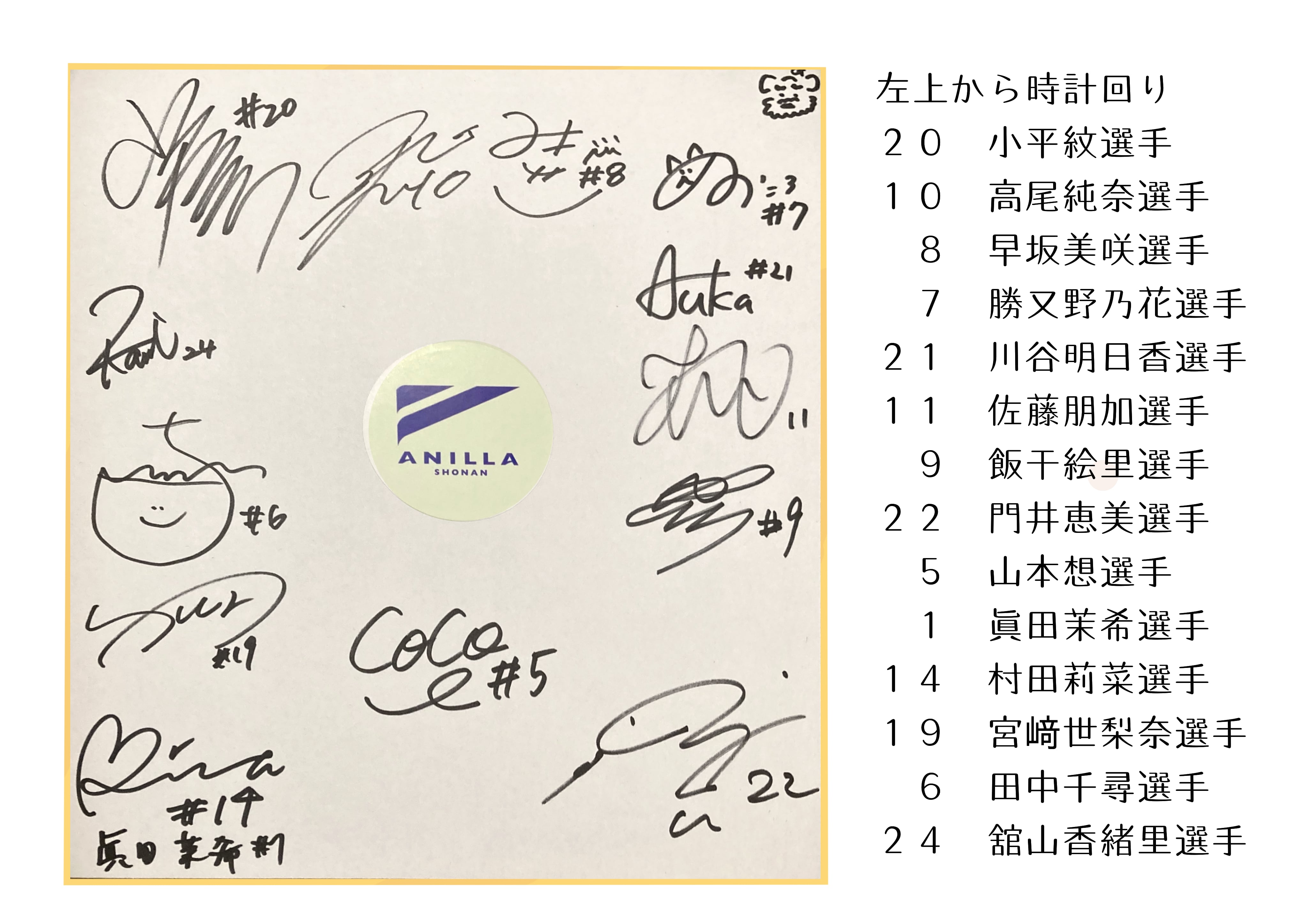 RIZE WATER 100cc アニージャ湘南サイン色紙セット【1セット