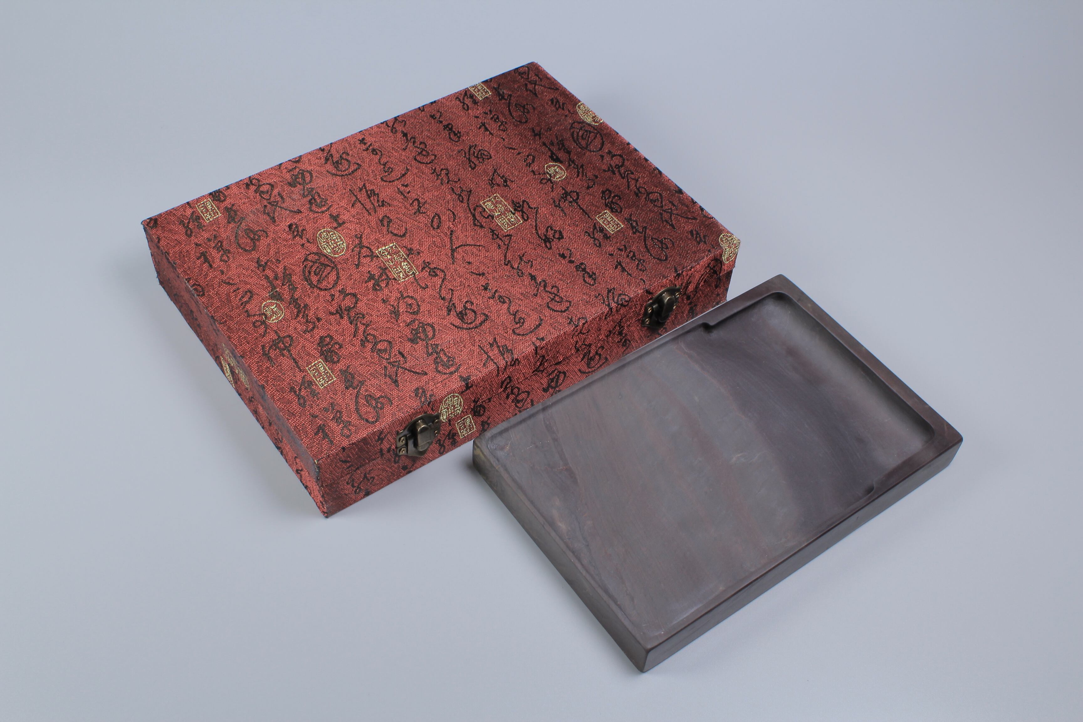 端渓硯 坑仔巌 実用硯 青花／火捺／金線／彩帯紋 文房具 書道具 | 正一 