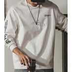 Sleeve Print Design Regular Fit T-Shirt ◇2color H0300