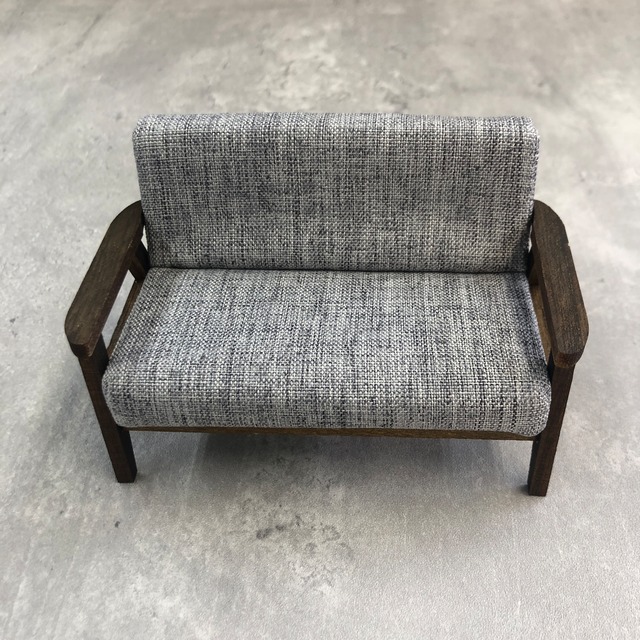 020-30183　ミニチュア家具　＊1/12サイズ＊ table&chair　ソファ 2人掛け