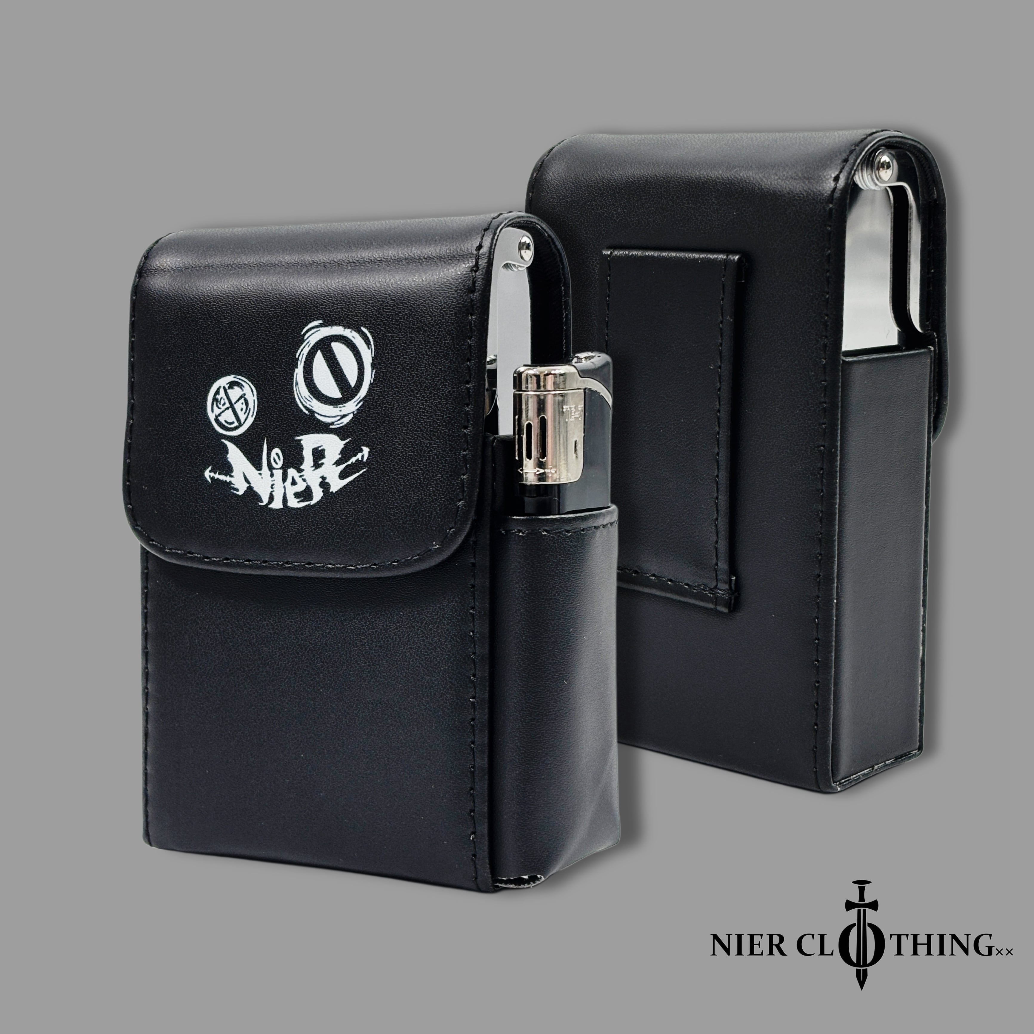FACE LOGO PU LEATHER CIGARETTE CASE | NIER CLOTHING