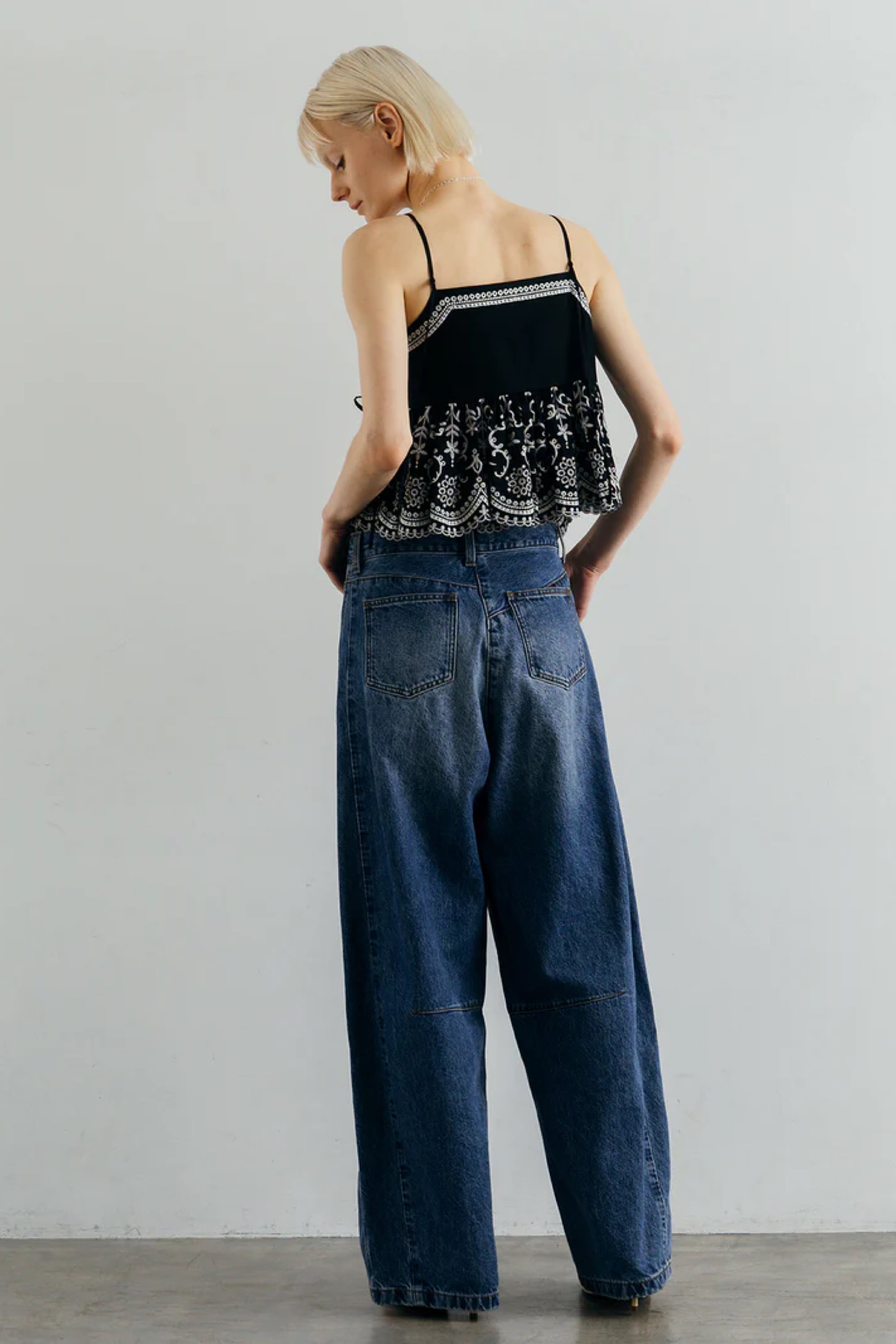 CREDONA LACE PATCHWORK TOPS レースパッチワークトップス Black