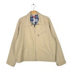 60s タフナット ヴィンテージ ワークジャケット コットンジャケット フランネルライナー タロンジップ ベージュ TUF-NUT メンズL相当 古着 DE0048