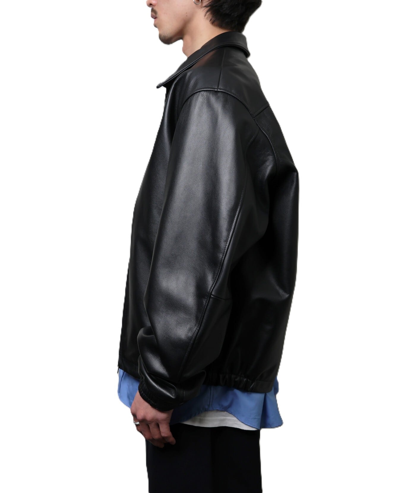UNIVERSAL PRODUCTS. / 261-60405 LEATHER BLOUSON (BLACK