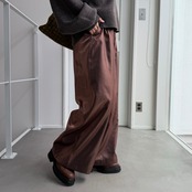 メタリックリラックスワイドPT/ブラウン