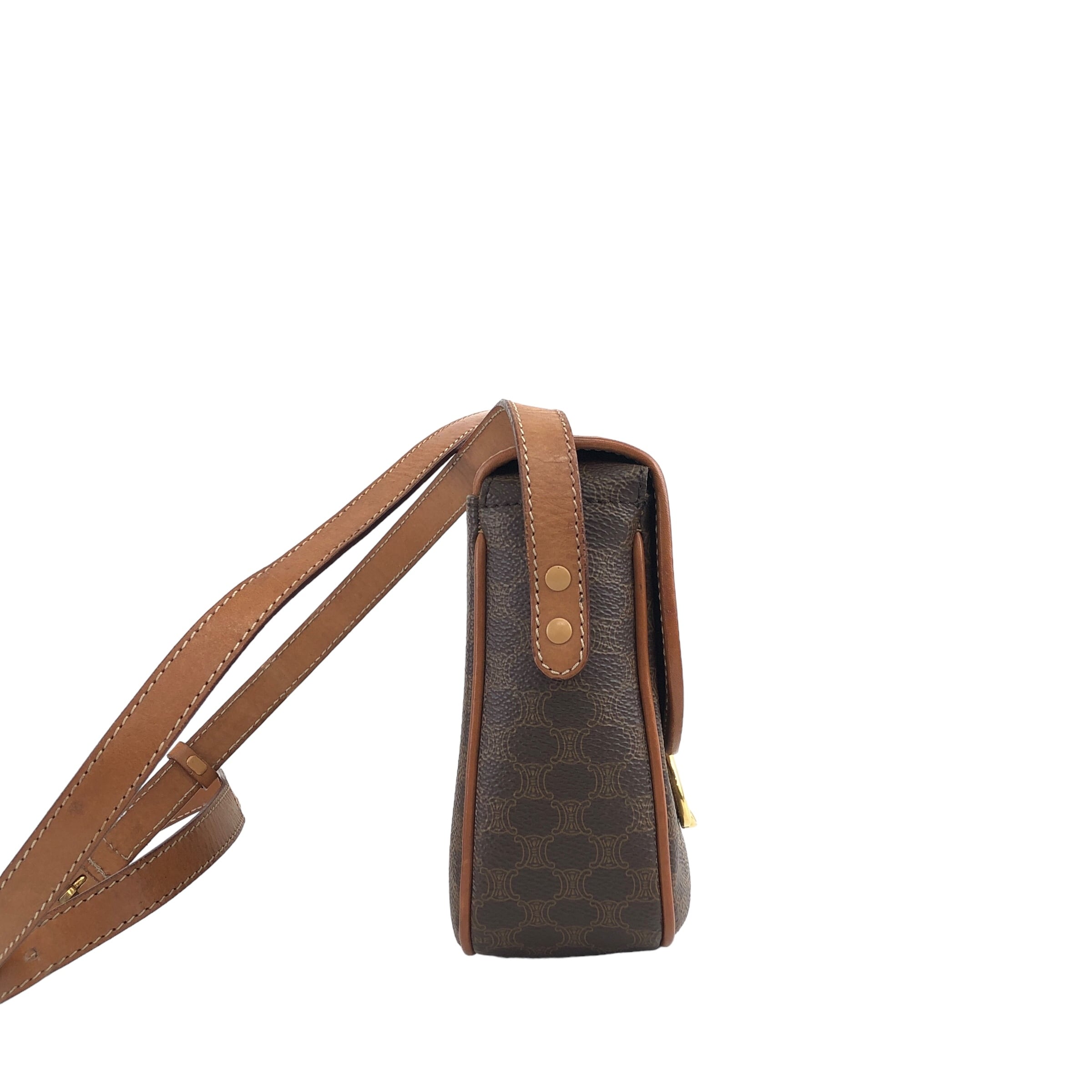 セリーヌ レザー マカダム ショルダーバッグ 緑青、 CELINE（セリーヌ） ショルダーバッグ マカダム デニム ブルー