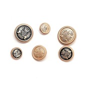 ブレザー ボタン 16個セット 直径15mm/20mm/25mm メタルボタン 交換 補修 学生服/スーツ/コートなど 洋服用 アクセサリー DIY 手作り (ゴールド)