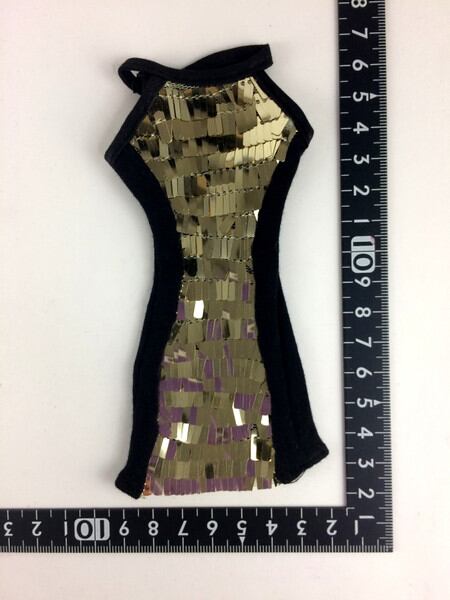 ドール服 1/6 女性用27 スパンコールドレス BLACK GOLD VG - 画像1