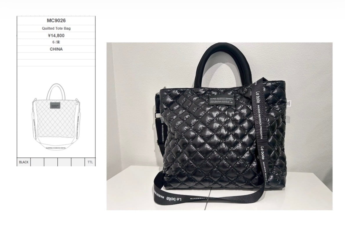 予約販売【 MAISON MAVERICK PRESENTS 】Quilted Tote Bag (MC9026) 6