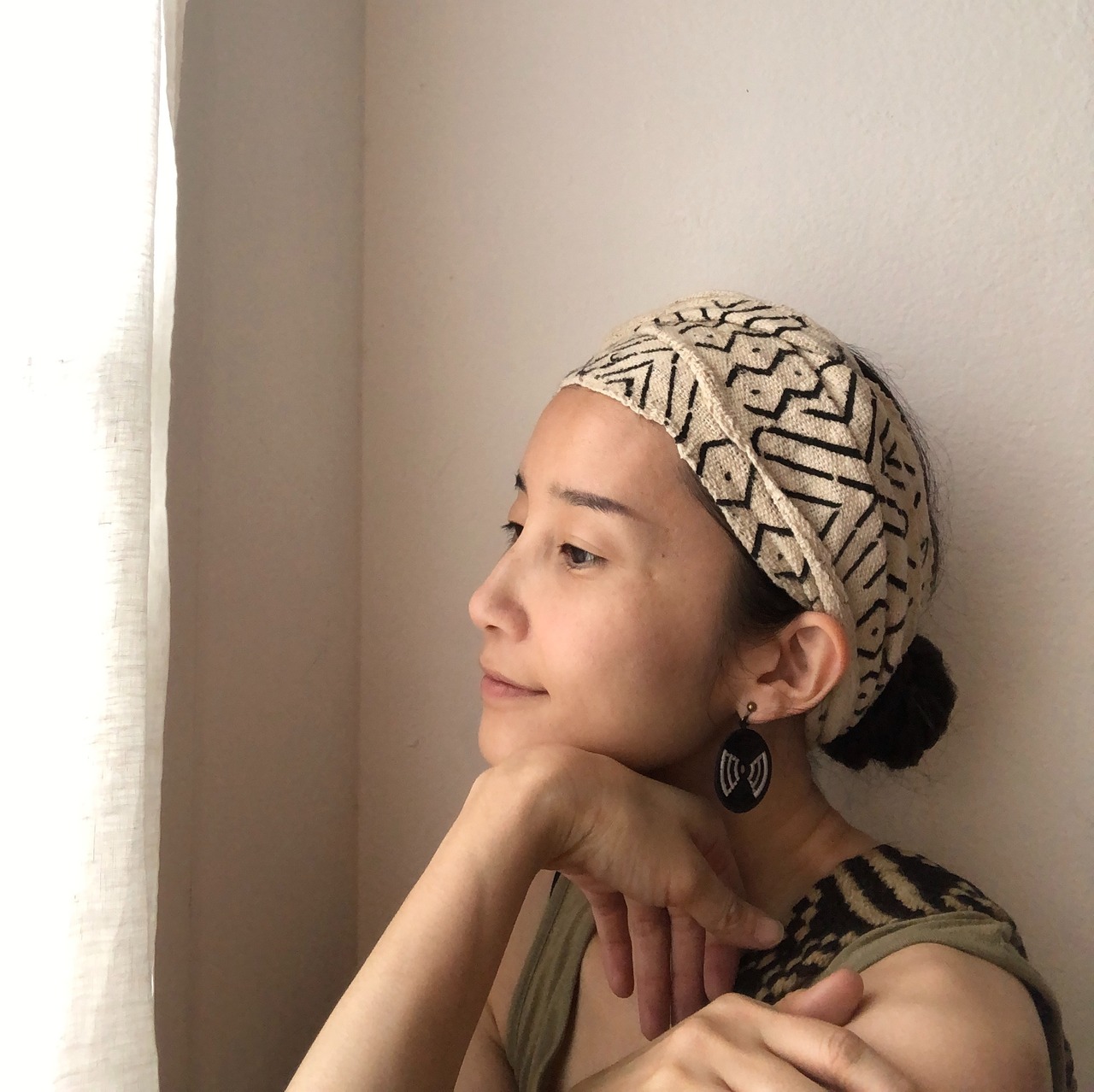 ボゴランベルト《No.001》白 泥染め約160×13cm