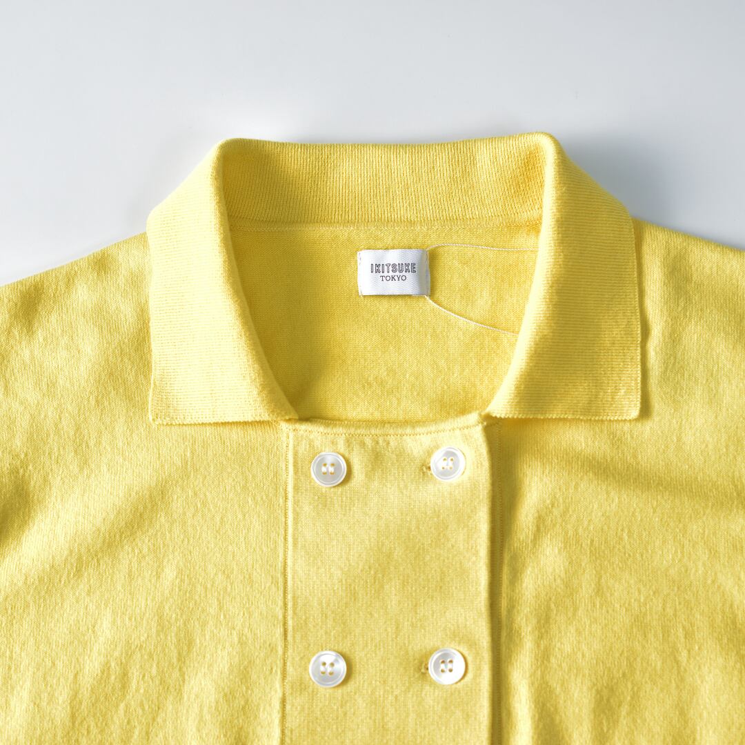 IKITSUKE イキツケ ポロダブルニット・イエロー【送料無料】