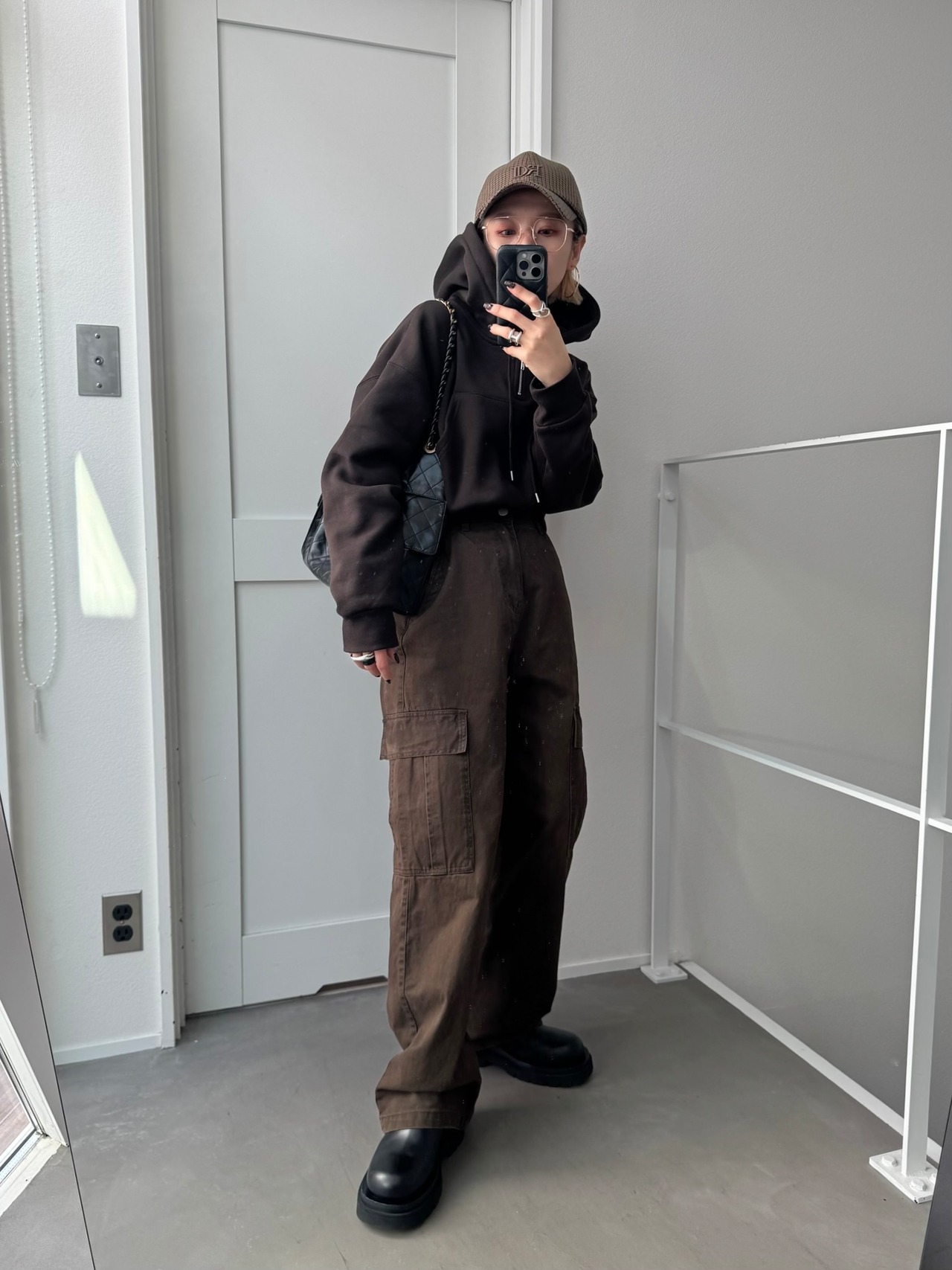 ミニzipショートPK/ダークブラウン