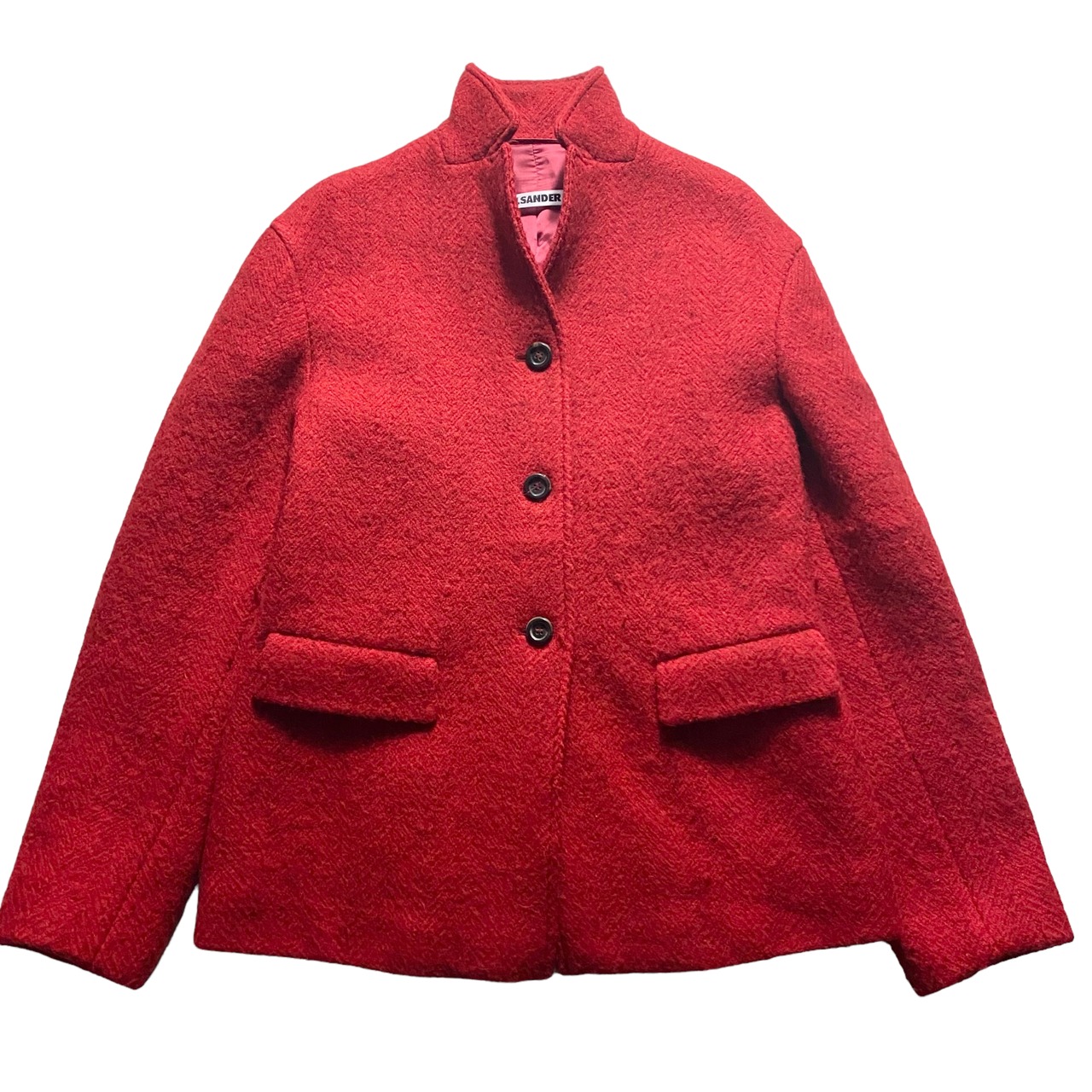 JIL SANDER red fulling wool skirt set-up