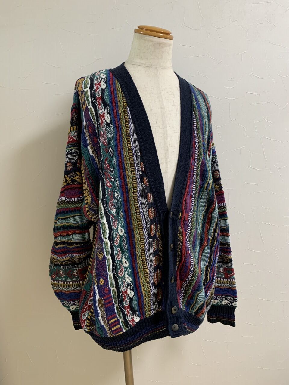 1990's Big Silhouette Knitting Design Cardigan