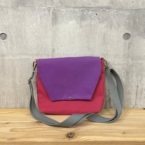 お値引きカラー‼️【選べる紐付】-* Messenger Shoulder *-【ホットピンク×ラベンダー】