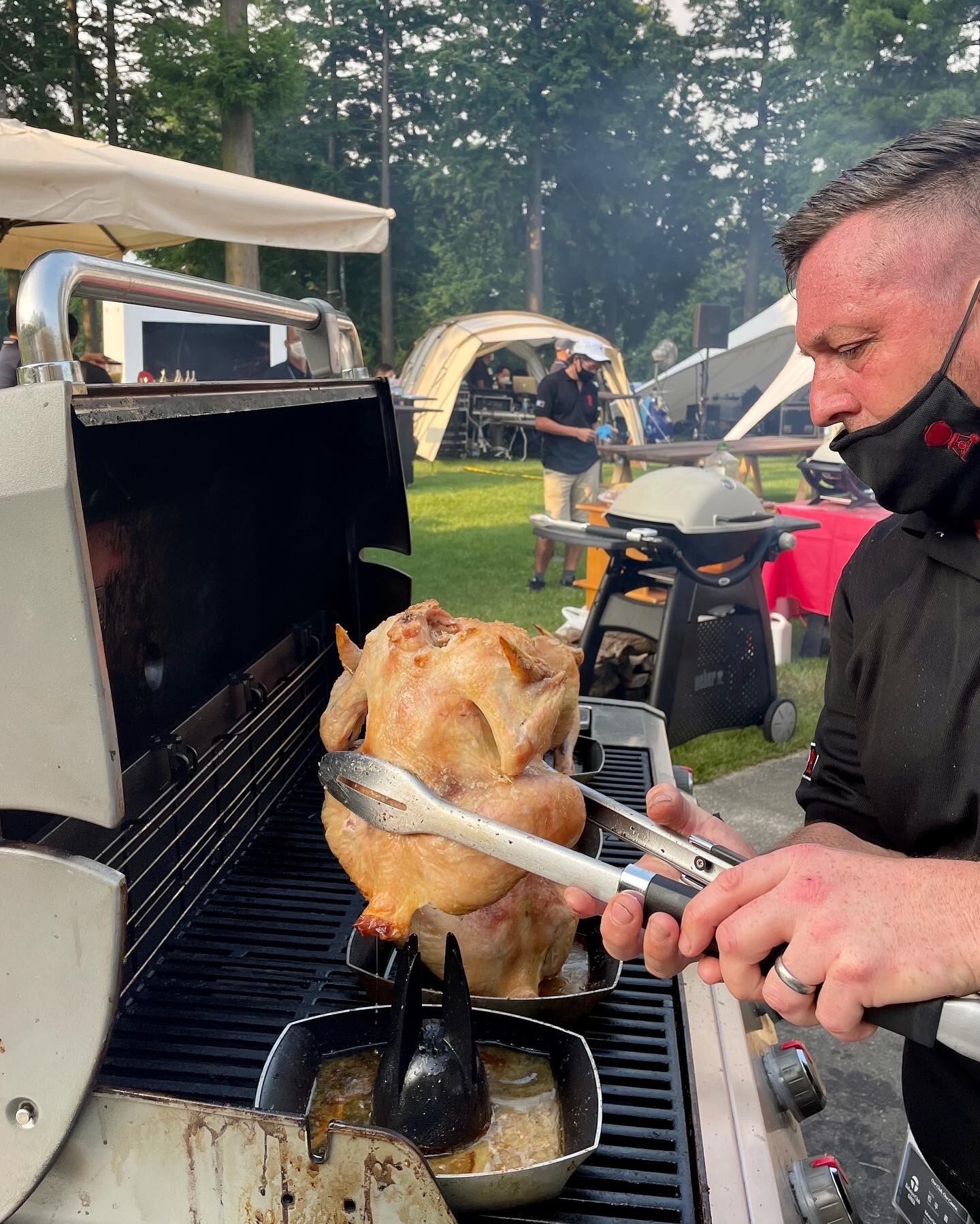 【業務用】丸鶏ロースター　自動回転 自動回転式BBQ用丸焼きロースター 】ロティサリーチキン −サンコー