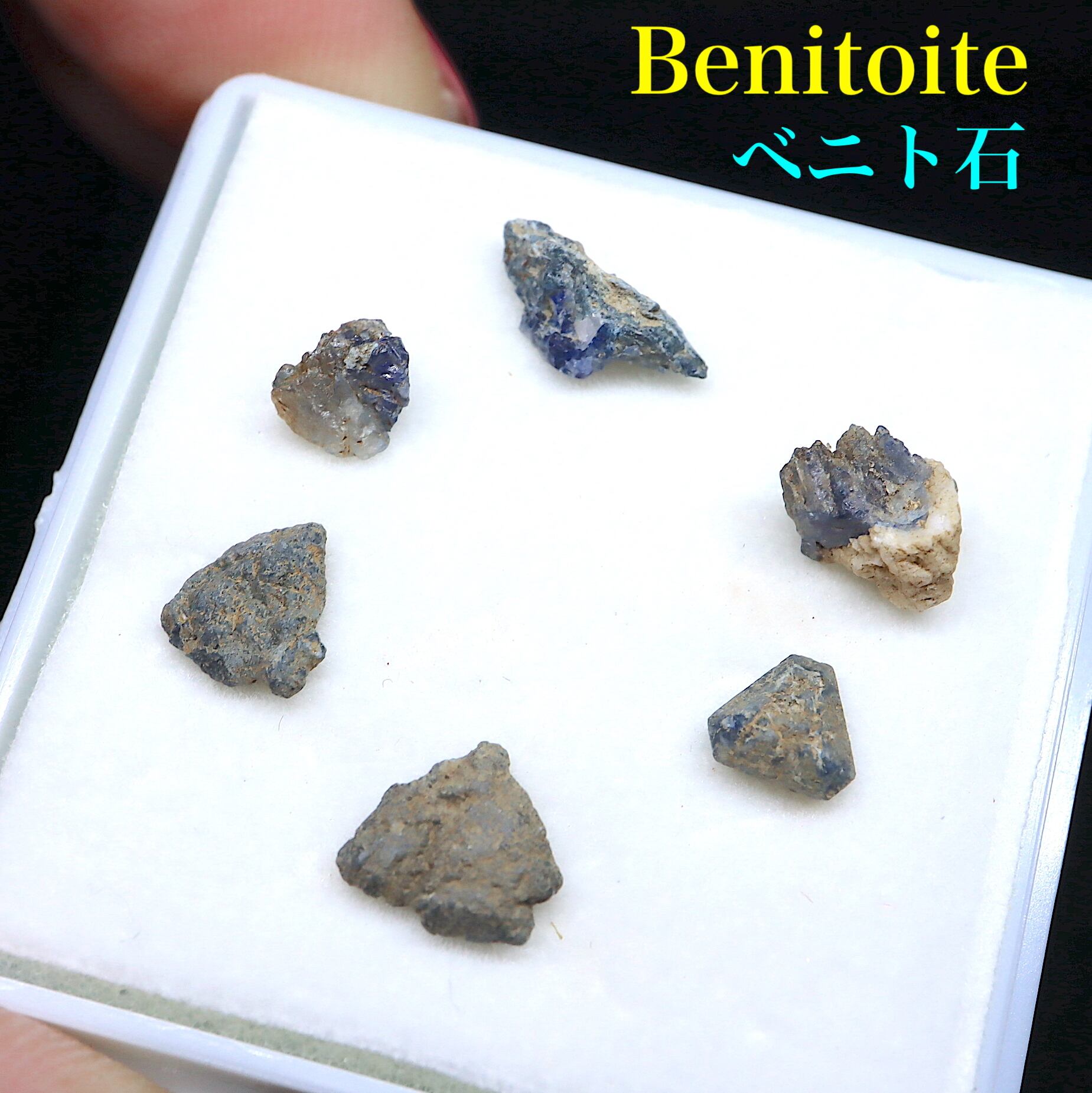 ベニトアイト セット！ ベニト石  石質 ケース入り カリフォルニア産   BN111 鉱物　天然石　パワーストーン