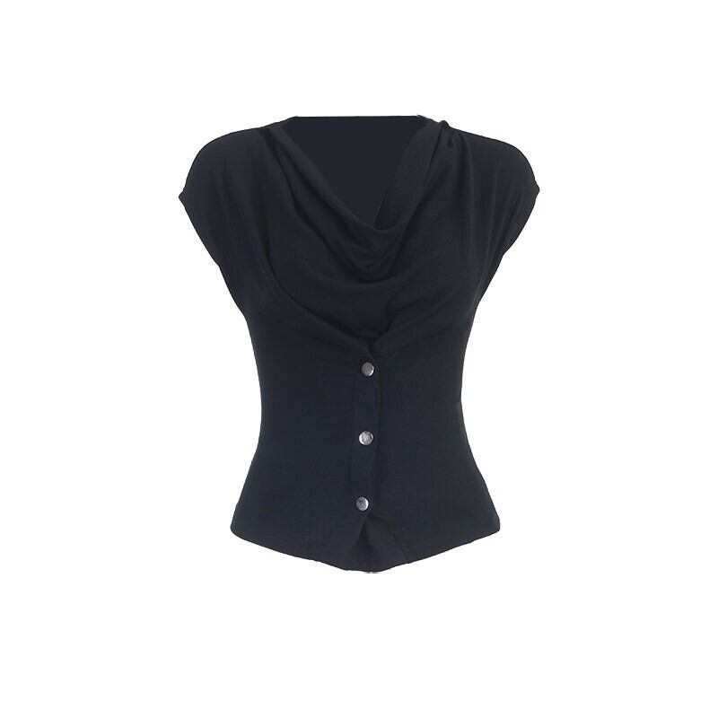 Drape neck tops r0208