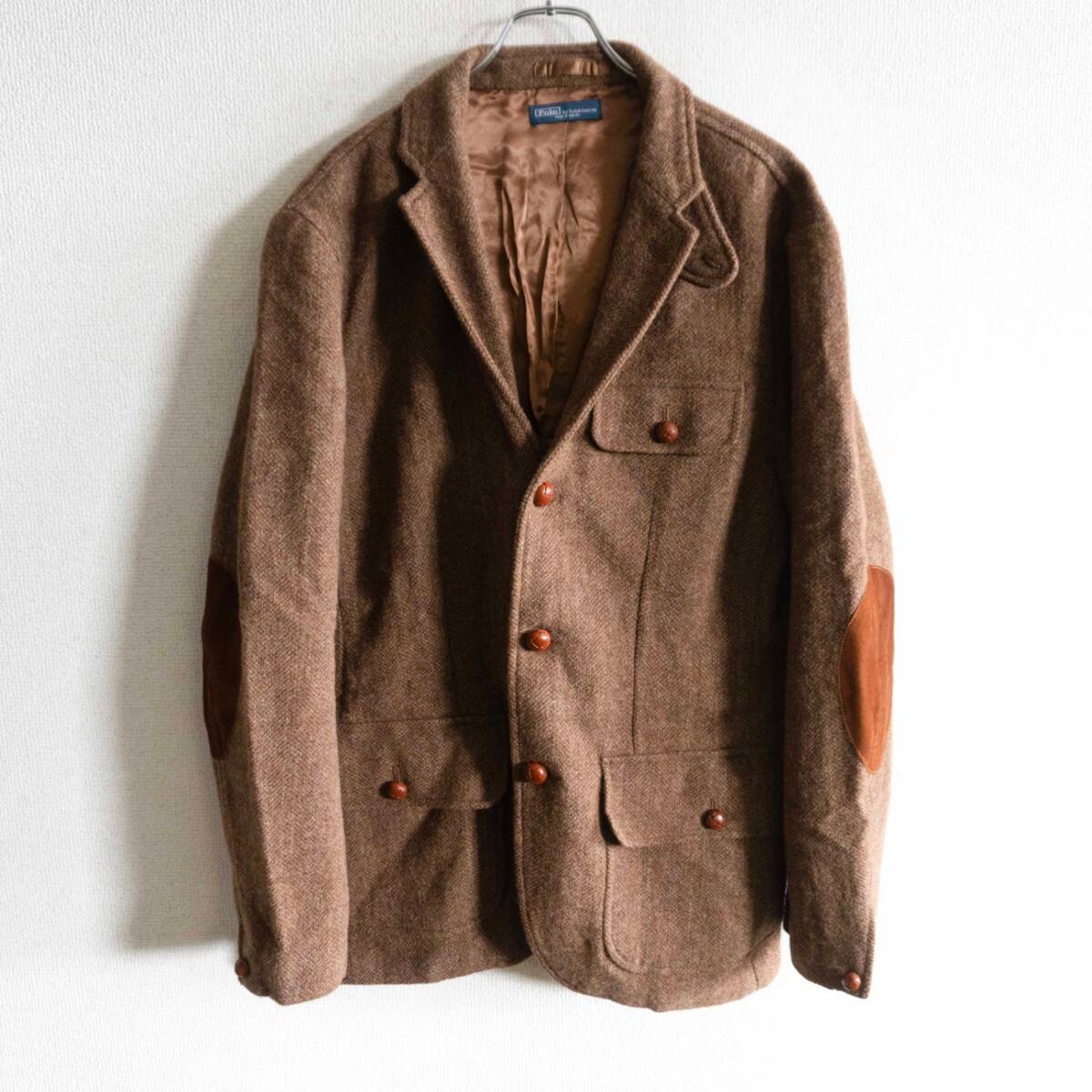 【最高級品】POLO RALPH LAUREN【ウールツイード エルボーパッチ テーラードジャケット】L ポロラルフローレン s2607036 最高級品】POLO RALPH LAUREN【ウールツイード エルボーパッチ