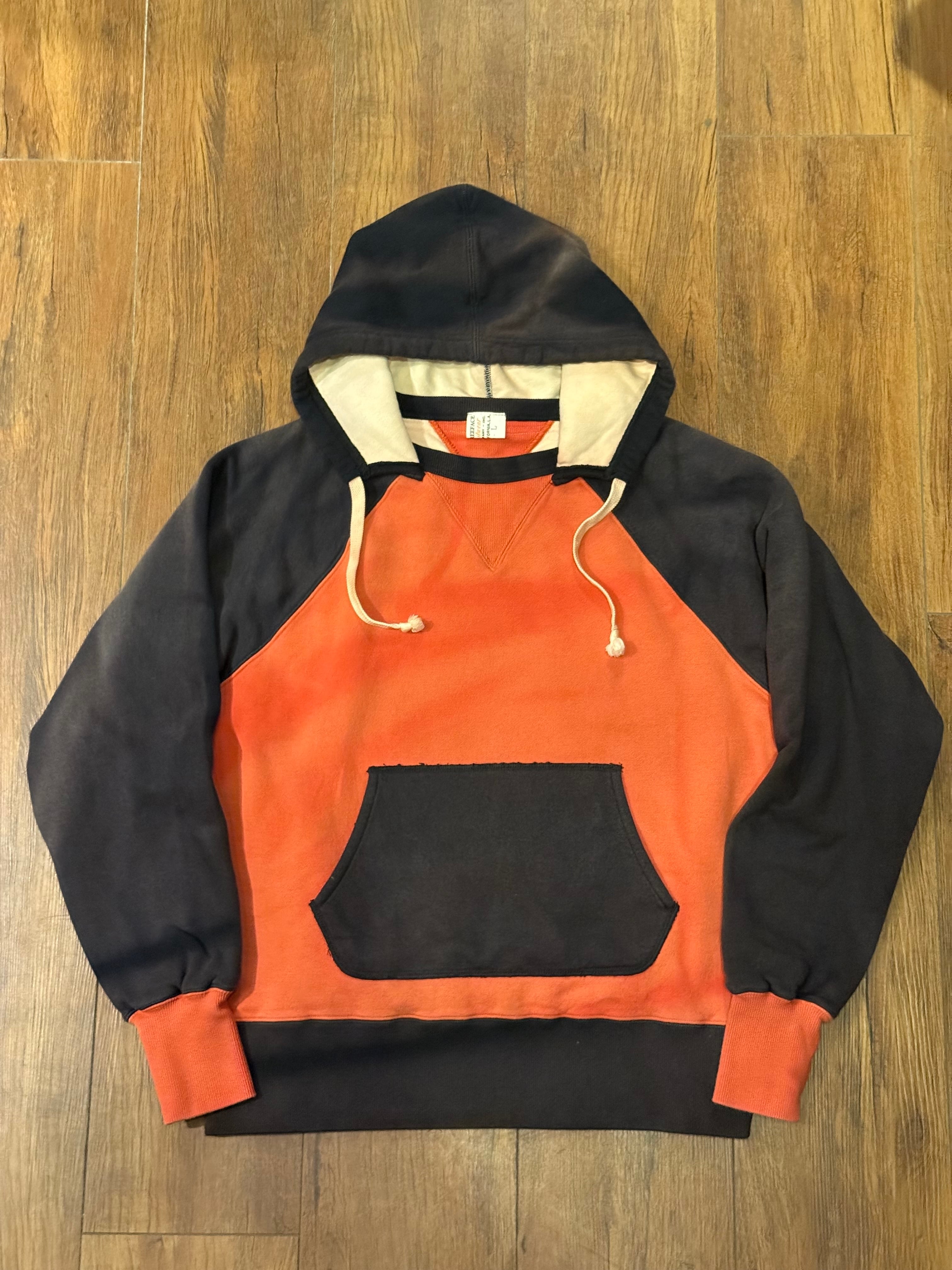 THREEFACE TWO TONE AUN FADED HOODIE DOUBLE-FACE HOODED THREEFACE TWO TONE AUN FADED HOODIE DOUBLE-FACE HOODED
