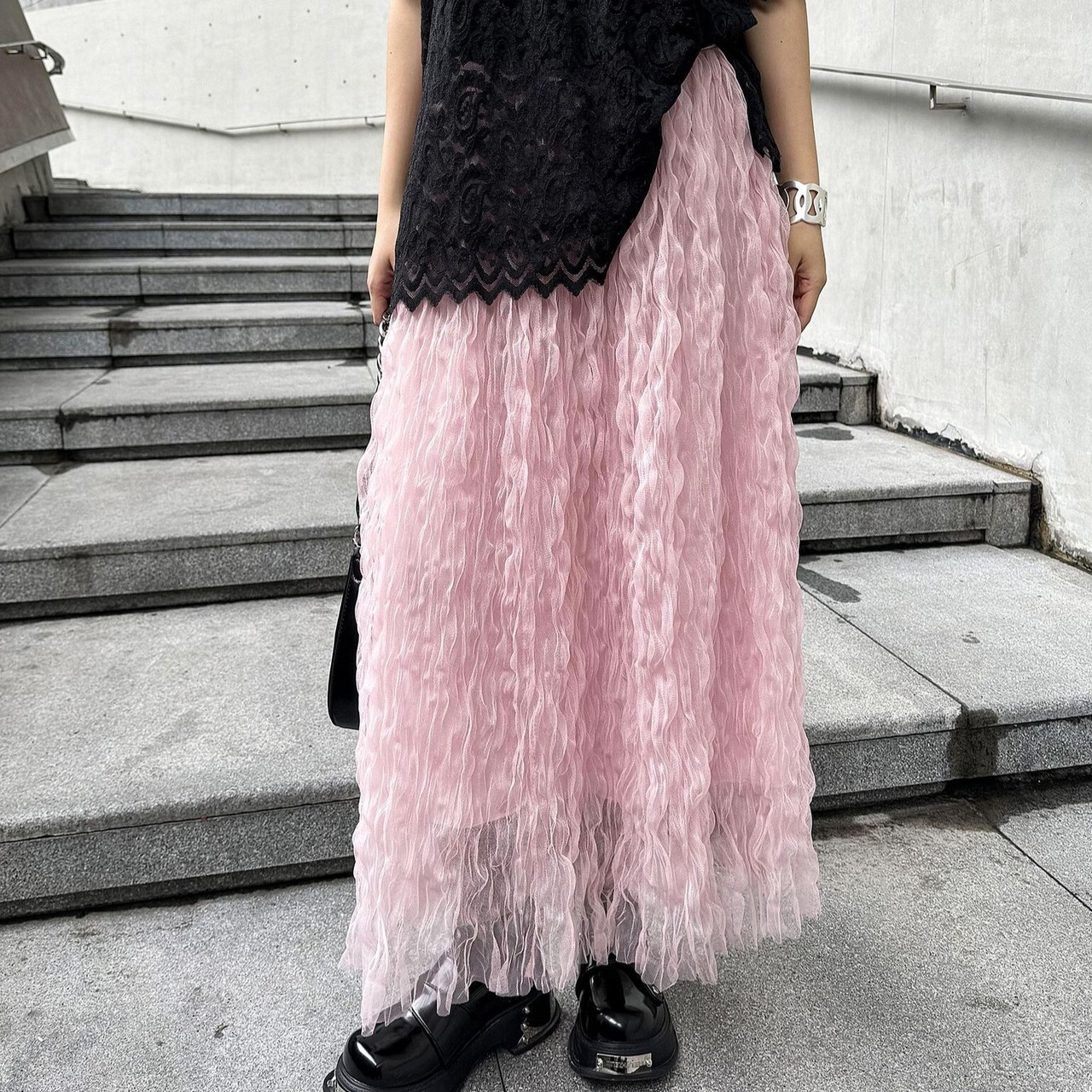 Fluffy Pleated Tulle Skirt / プリーツ チュール スカート