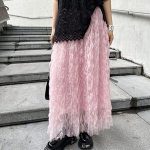 Fluffy Pleated Tulle Skirt / プリーツ チュール スカート