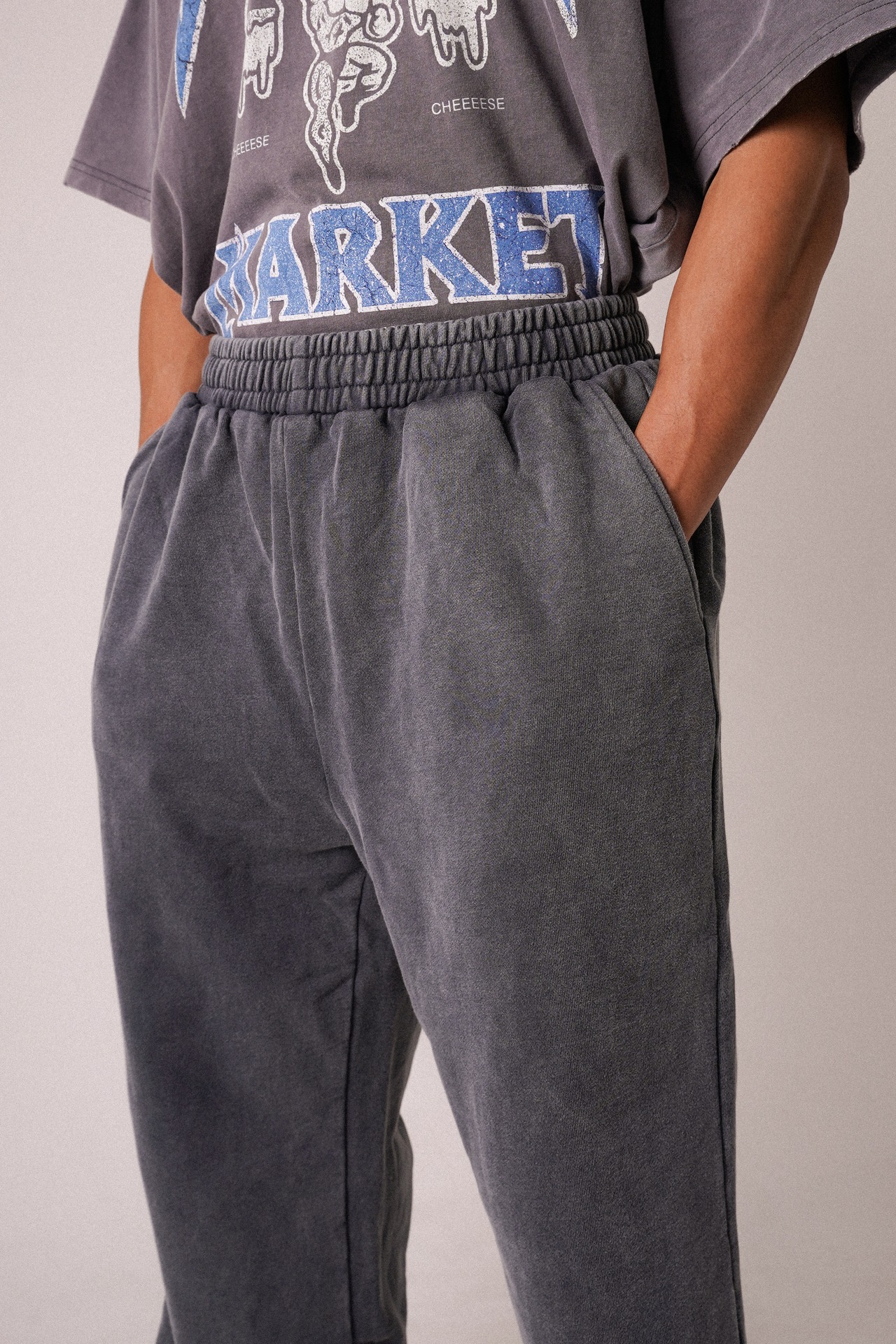 ヴィンテージスウェットロングパンツ　ダークブルーグレー