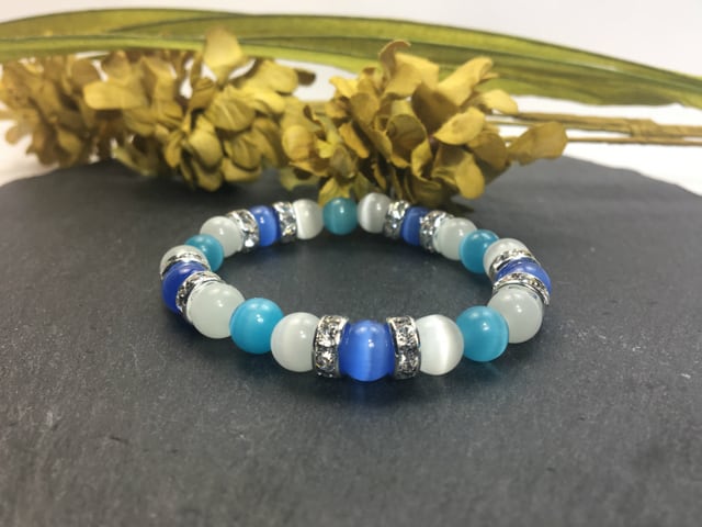 ラブラドライト パワーストーン ブレスレット 8mm 天然 内周16cm BL