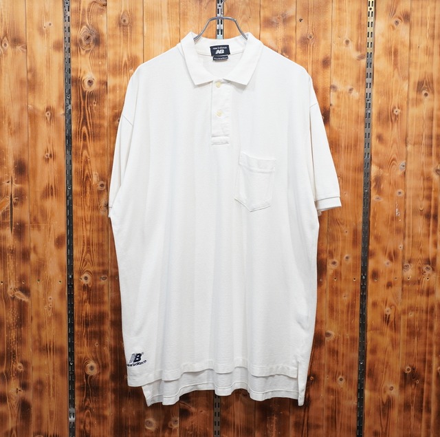 90s 珍品　new balance big shirt ポロシャツ　freeサイズ　ニューバランス　ビッグシャツ