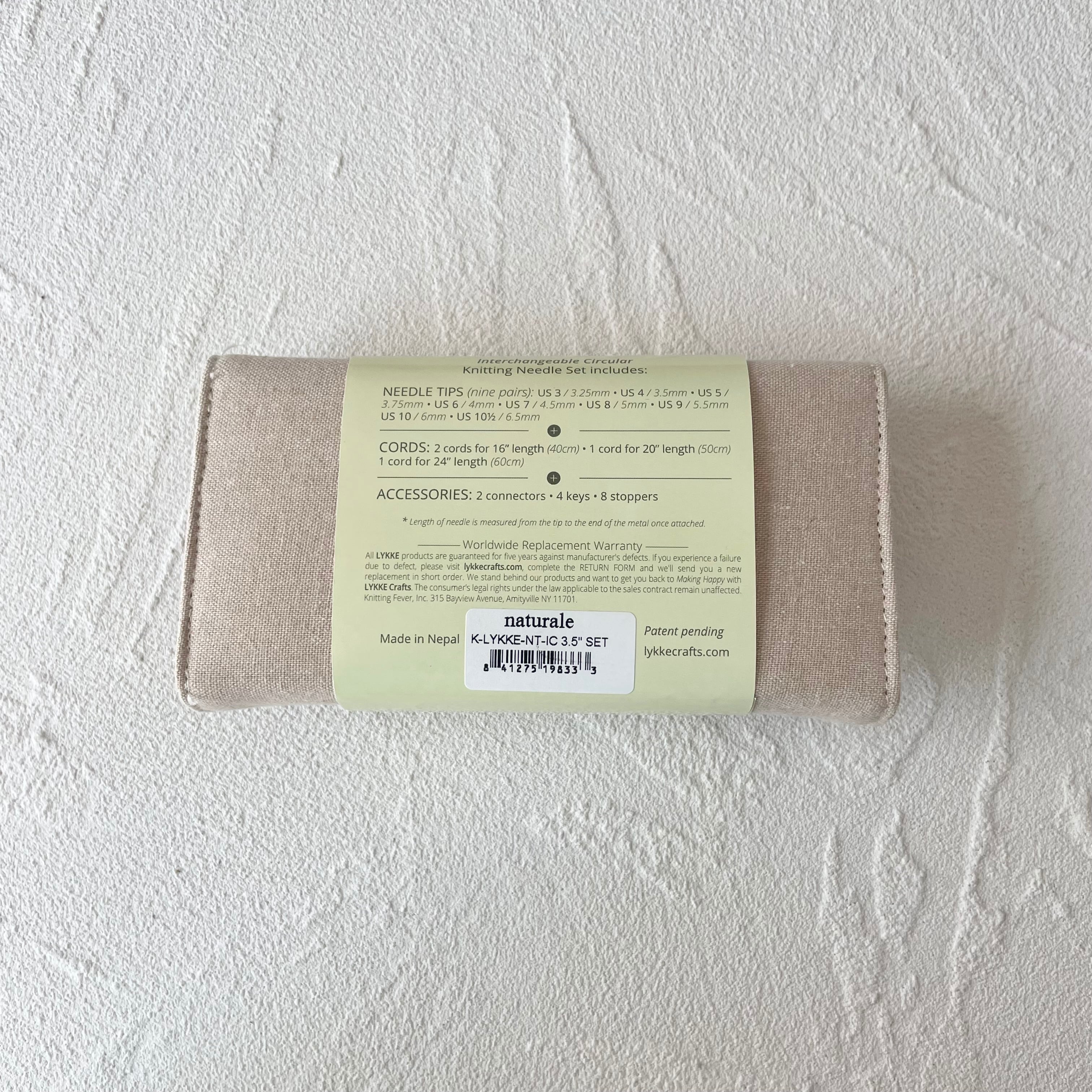 LYKKE 付け替え式輪針セット Naturale 針長3.5インチ【beige jute