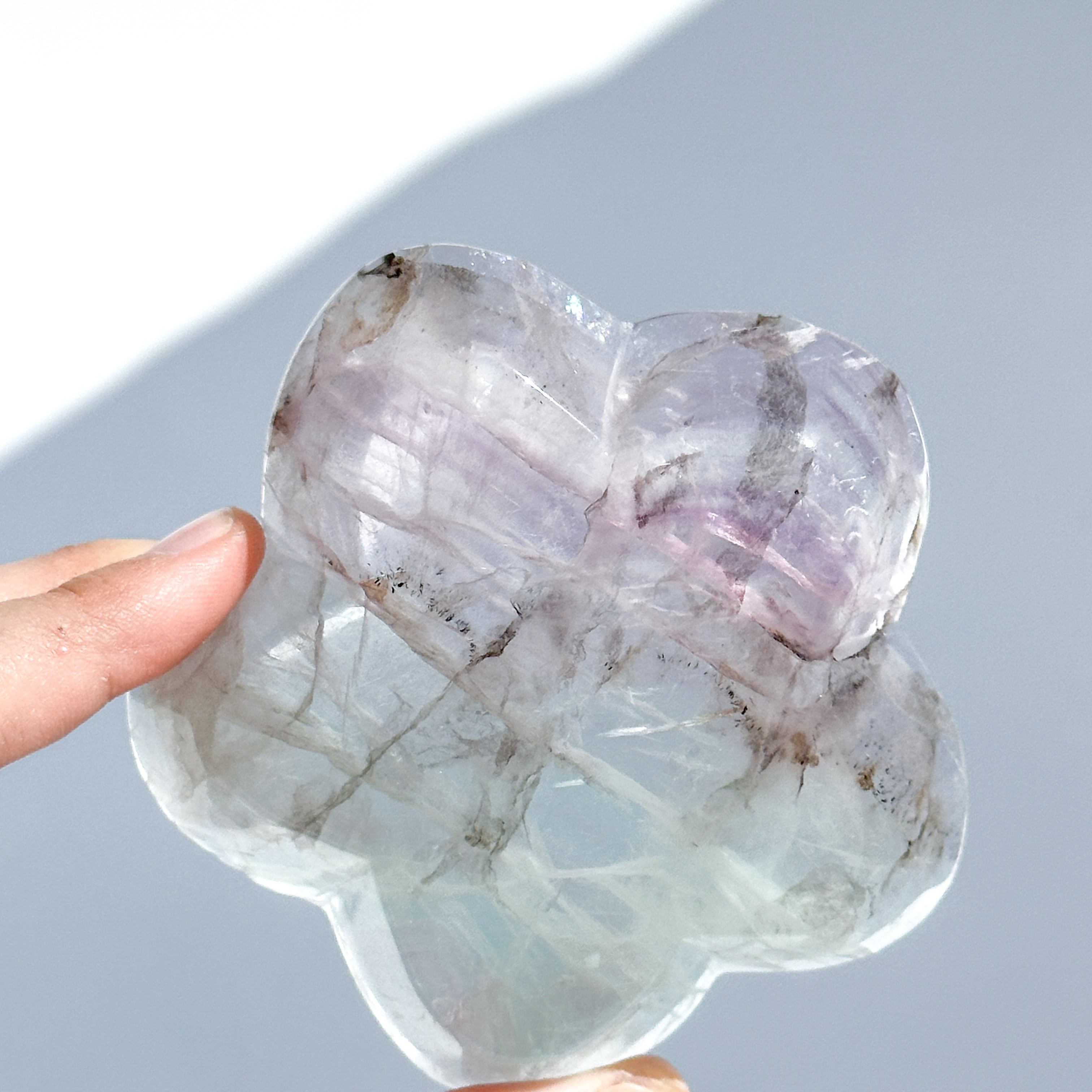 レインボーフローライト花型のうつわ01◇ RainbowFluorite ◇天然石
