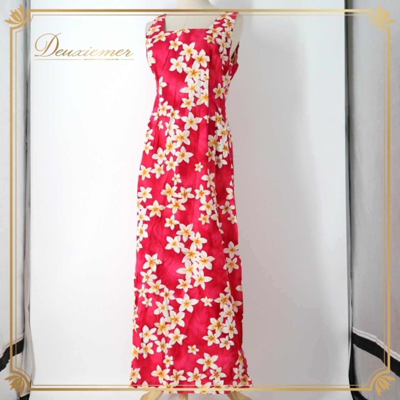 フラダンス 衣装 ワンピース ドレス ピンク系 RoyalCreations ハワイ製 プルメリア柄 ハワイアンプリント アロハ フラ ダンス レッスン 練習 ノースリーブ スリット 華やか 鮮やか かわいい おしゃれ ホワイト系 イエロー系 フラダンス衣装 ロングドレス ハワイアンファッション トロピカル 花柄 エレガント シンプル レディース プルメリア かわいいドレス スタイルアップ 大人可愛い