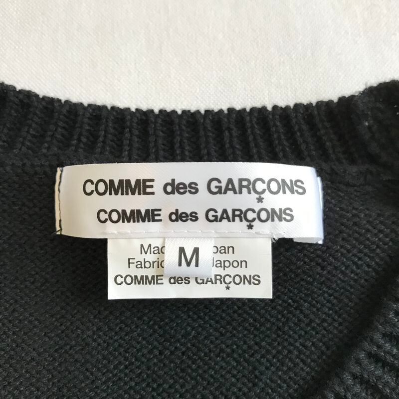 【美品】2023SS 23SS COMME des GARCONS COMME des GARCONS コムコム コムデギャルソン フラワー 鈎編み  ロング ニット M 黒/透かし編み